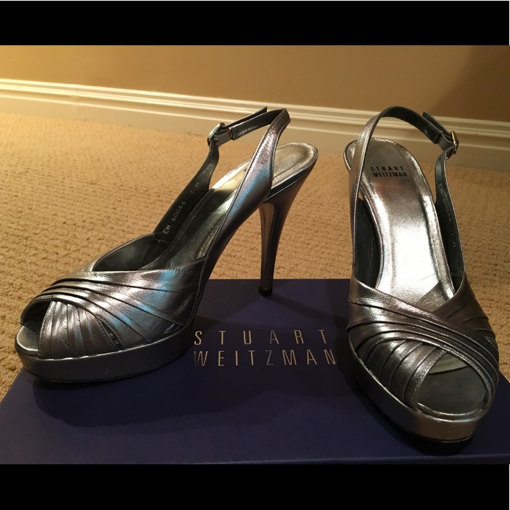 Stuart Weitzman Silver Pumps - image 1